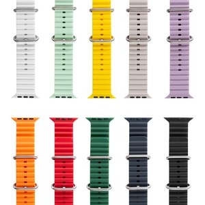 Cinturino Ocean in Silicone per Tutte le Serie <span class=keywords><strong>Apple</strong></span> IWatch, Doppia Fibbia in Titanio, 17 Colori, Cinturino Leggero e Resistente - Product Image 1