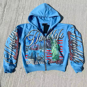 YSJY Fabricante OEM Sudadera con Capucha Personalizada de Gran Tamaño con Estampado, Sudadera con Cierre para <span class=keywords><strong>Hombre</strong></span>, Ropa Urbana - Product Image 3