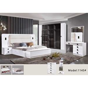 Juego de dormitorio de tablero MDF de moda de diseño de lujo para el hogar Juego de dormitorio grande con armario de 8 puertas - Product Image 3