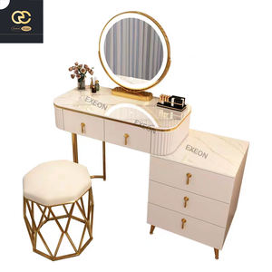 Lampu meja kayu LED Multifungsi, Kabinet Vila Kamar Tidur marmer putih mewah gaya Nordik Modern - Product Image 2