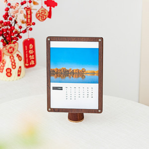 2026 Wooden Desk <b>Calendar</b>, Customizable, Creative Photo <b>Calendar</b> with Solid Wood Base and Stand, Self-made Photo Frame - Product Image 1
