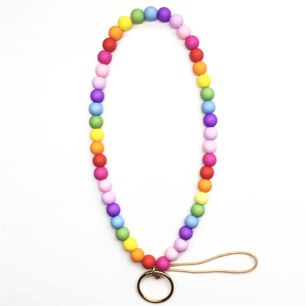 Ремешок на запястье с радужными бусинами для телефона