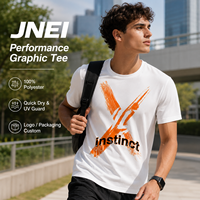 JNEI Retro Style Grafische T-shirt 100% Polyester Zonnebescherming 150gsm Performance Streetwear Kleding Leverancier