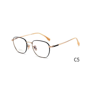 男性用無地チタン光学眼鏡エレガントなオーバルスタイル眼鏡ブラックゴールデンシルバー高価な眼鏡フレーム - Product Image 6