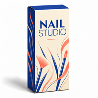Cartons pliants personnalisés écologiques avec impression offset et pelliculage mat pour l'emballage de kits de pinceaux cosmétiques et de nail art