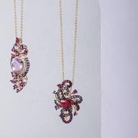 Premium 9K/10K/14K/18Kt or massif rubis carré et améthyste boucles d'oreilles à breloques pierres précieuses femmes filles fabricant de bijoux fins