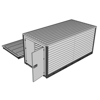 Conteneur de stockage miniature pliable de 16 pieds avec toit à plat