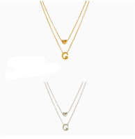 Collar de Acero Inoxidable con Letras del Alfabeto en Forma de Corazón de Alta Calidad para Hombre y Mujer, Accesorios Transfronterizos