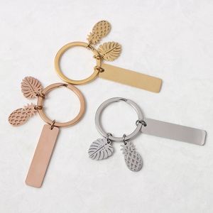 Llavero Personalizado con Logotipo Grabado en Placa de Oro, Diseño de Piña Hawaiana, para Fabricación de Joyería, Llavero con Letra - Product Image 4
