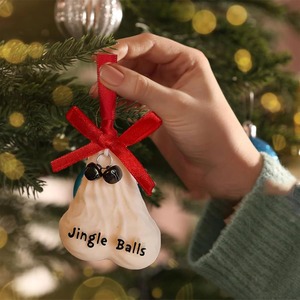 WOWEI Decorazioni Natalizie Divertenti e Originali 3D Palle di Natale a Forma di <span class=keywords><strong>Testicoli</strong></span> Pendenti Scherzo Audace - Product Image 3