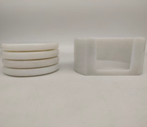 Anpassbare 100% Natürliche Marmor Nordischer Stil Umweltfreundliche 10cm Durchmesser 1,2cm Dicke Untersetzer Matten Pads 4-teiliges Set - Product Image 2