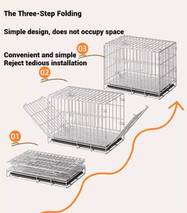 FishPrincess kandang anjing peliharaan, gaya klasik dapat dilipat besi kandang anjing penggunaan dalam ruangan dengan nampan yang dapat dilepas dikemas dalam kotak - Product Image 3