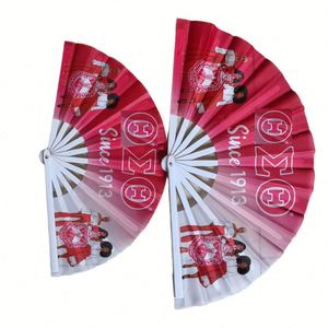 Ventilador Plegable de Mano de Plástico y Nailon Personalizado al por Mayor para Publicidad, Bodas y Manualidades - Product Image 1