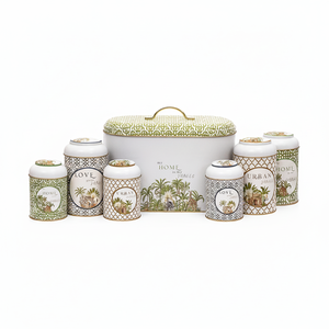 Juego de Recipientes Redondos de Cocina Kontensan de 7 Piezas con Tapa de Domo, Diseño de Selva Tropical y Vida Silvestre - Product Image 2