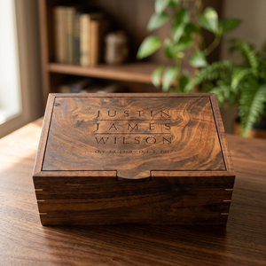 B.S. INTERNATIONAL Eco Friendly Wooden Casket for Loved Ones Burial Ashes Display Decorative Cremation Urns Handmade Pine - Product Image 1