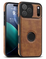 Étui de luxe classique en cuir fin et mince avec logo pour iPhone 15 14 13 11 16 17 Pro Max 12 Mini XS XR 8 7 Plus SE 2026 15Pro