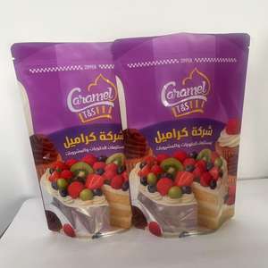 Fournisseur d'usine, matériau en film d'aluminium double couche, sac imprimé, sachet debout avec fermeture éclair et pour mélange à gâteau, pré-mélange en poudre pour la pâtisserie - Product Image 1