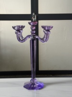 Candélabre en cristal à 5 bras, tube en verre, 55 cm de haut, pour centres de table de mariage et de fête