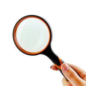 Handheld Magnifier 60mm Rubber Handle Reading Repair Use Without Light RoHS Compliant - Product Image 1