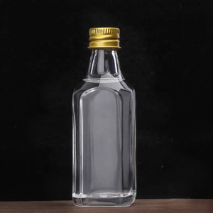 Bán buôn hình chữ nhật Glass Whisky chai 50ml Rỗng rượu <span class=keywords><strong>Vodka</strong></span> chai mini rõ ràng Glass Wine chai với vít mũ - Product Image 4