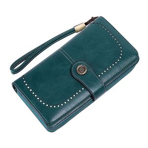 Portefeuille Minimaliste Tendance pour Femme avec Fermeture Éclair, Portefeuille en Cuir RFID pour Femmes, Cartera Femme, Vente en Gros de Marques pour Femmes - Product Image 1