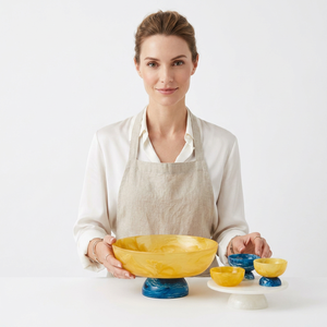 Bols à salade décoratifs en résine argentée, design moderne, écologiques, adaptés aux aliments, plats de service pour fêtes, desserts, assiettes faites à la main - Product Image 1