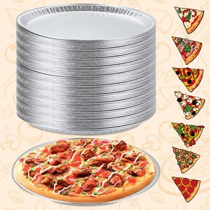 Barquettes jetables en aluminium de 12 pouces, résistantes au four et au micro-ondes, qualité alimentaire, 200 ml, pour fêtes, emballage de pizzas - Product Image 4