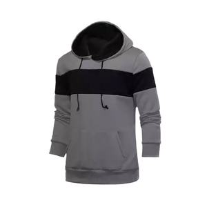 2024 New Arrival Cotton Fleece Pullover <b>Hoodie</b> Custom Logo Embroidered Front Panel with Striped Pattern Knitted Weaving Method - Product Image 2