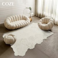 Modern Special-shaped Irregular Handmade Eco-Friendly Anti-Slip Three-dimensional Embossed New Zealand Wool Carpets Rugs Living