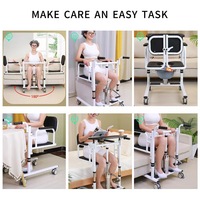 Silla de Transferencia Hidráulica Multifuncional, Silla de Transferencia para Pacientes, para Ancianos y Personas con Discapacidad, Ayuda para la Movilidad con Ruedas Bloqueables