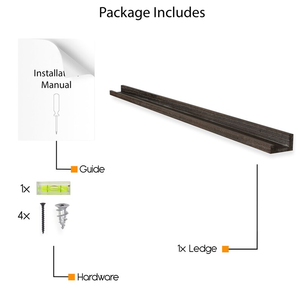 Estantes flotantes montados en la pared personalizados de fábrica Estante de repisa de imagen estrecha de madera Estantes de pared largos para marcos de fotos - Product Image 5