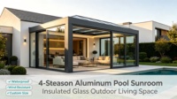 Pergola bioclimatique motorisée en aluminium avec toit à lames orientables, étanche, insonorisée et résistante au vent pour jardin, patio et extérieur