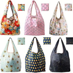 Sac de courses pliable écologique en nylon réutilisable, personnalisé, portable, en tissu polyester - Product Image 1