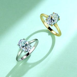 Fabricantes de Joyería Personalizada, Anillo de Plata 925 con Certificado VVS GRA, Corte Ovalado, Moissanita, Diamante Grande <span class=keywords><strong>Solitario</strong></span> de 2.5ct, Joyería PVD - Product Image 3