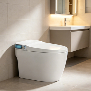 Inodoro Inteligente de Lujo Blanco Puro con Bidé, Totalmente Automático, Pantalla Digital, Iluminación Ambiental, S-trap Incluido, Ideal para Villas y Proyectos Hoteleros - Product Image 1