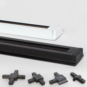 Imán personalizado popular moderno Montaje en superficie de aluminio 2 cables Accesorios de pista Conector Black Cross X - Product Image 3