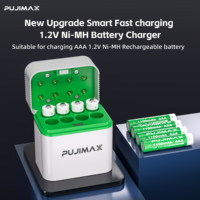 Fujimax Set pengisi daya baterai isi ulang daya AAA 1.2V, dengan Port tipe-c untuk penggunaan skuter-desain portabel penerangan LED