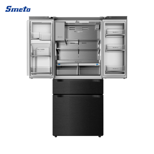 Réfrigérateur français Smeta 21,6 pieds cubes à 4 portes en acier inoxydable avec distributeur d'eau et machine à glaçons - Product Image 4
