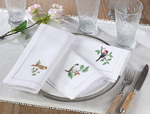 Serviettes en lin personnalisées avec logo brodé, blanches, vierges, pour les entreprises de location d'événements - Product Image 4