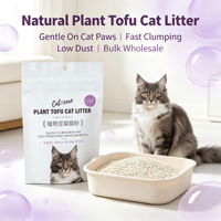 Litière pour chat en tofu végétal, sans poussière, à agglomération rapide, forte absorption d'eau, jetable aux toilettes, sable naturel pour chat
