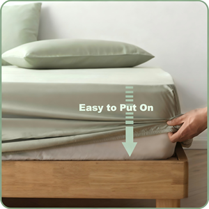 工場OEM 4枚組 カスタマイズされたロゴ 竹シーツ 卸売 カスタムカラー 家庭用 300TC ソリッド 100% 竹ビスコース 抗ピリング加工 - Product Image 1