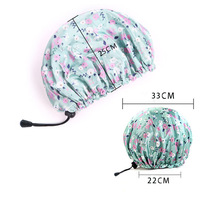 Bonnet de bain imperméable en satin imprimé, grande taille, réglable, nouvelle version améliorée, avec doublure en PEVA.
