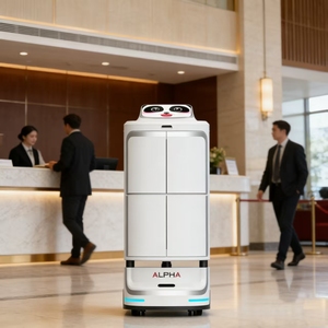 หุ่นยนต์บริการห้องพักโรงแรมรุ่นใหม่ปี 2026 Panda Speedybot แบบ 2 กล่อง รับน้ำหนักได้ 100 กก. ชาร์จไฟอัตโนมัติ หุ่นยนต์ส่งอาหารและขนมขบเคี้ยวสำหรับโรงแรม - Product Image 5