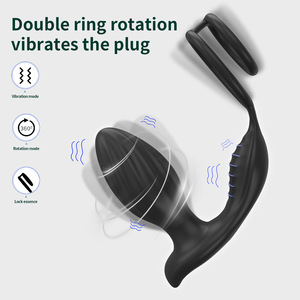 Nuevo Vibrador Anal con Control Remoto por Aplicación, Diseño de Doble Anillo, Rotación y Estimulación de Próstata, con Anillos Penianos, Venta al Por Mayor - Product Image 4