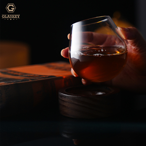 Vaso de whisky de baile de 350Ml, copa de vino de gravedad sin tallo, Base redonda, vaso de cristal para whisky y Base de madera - Product Image 4