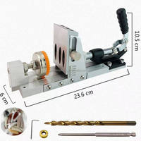 Kit de gabarit pour trous de poche, localisateur d'ouvertures obliques pour le travail du bois, ensemble de guides de perçage à angle de 15 degrés, perforateur de trous, outils de menuiserie DIY