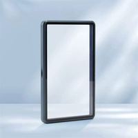 Étui de protection magnétique en aluminium pour cartes de visite en métal, double face, avec verre trempé 100 % anti-UV, haute qualité