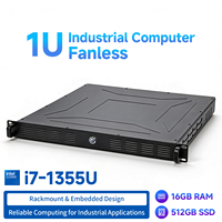 Ordinateur industriel sans ventilateur 1U Intel I7-1355U 16 Go 512 Go SSD 10 connecteurs aviation Aluminium CNC IP66