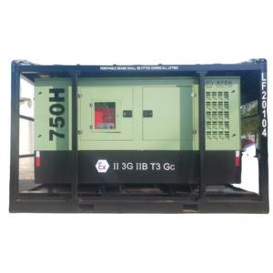 Compresor de Aire Eléctrico con Generador Diésel a Prueba de Explosiones ZONE II con Certificación ATEX, 375 CFM, en Remolque para Plataformas Marinas - Product Image 2