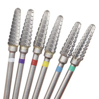 Nouvelles fraises à ongles en diamant à tête plate en acier tungstène argenté pour manucure - Outils durables pour salon de nail art, diamètre de tige 2,35 mm, usage domestique